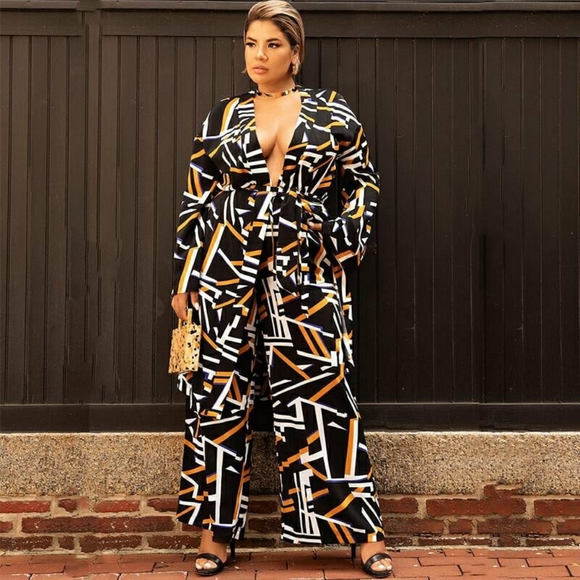 Rebdolls Frankie Tavares Womens Plus 3x Geometric Print Statement Kimono Duster - Picture 3 of 10